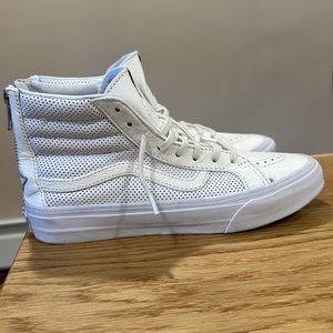 Vans SK8-Hi Slim Zip High-Top Sneakers in Perforated Leather